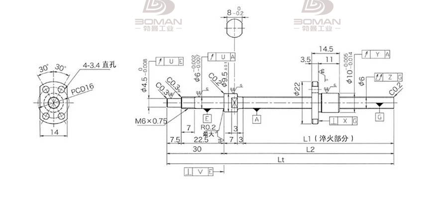 KURODA DP0601JS-HDNR-0130B-C3F 黑田精工丝杆底座安装方法